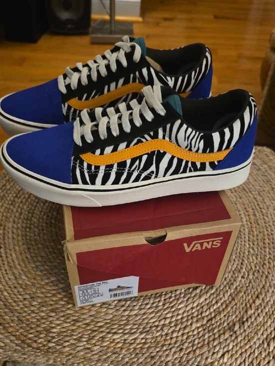 Vans Shoes - Vans Old Skool Zebra Print Sneakers - Blue/Black/Yellow